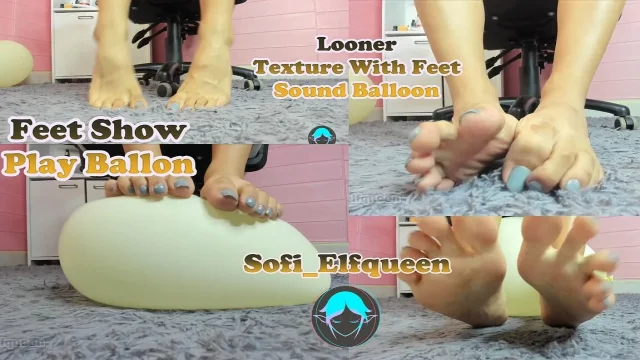 Texture with Feet Playing with a Balloon
