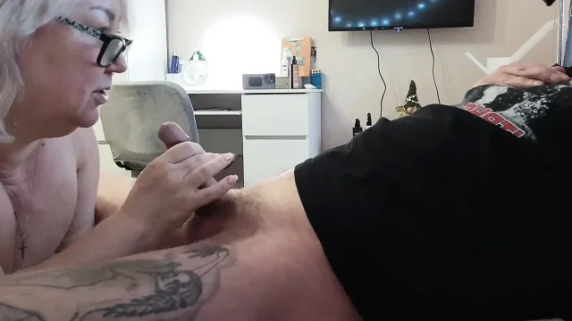 Deep blowjob from mother-in-law to cum