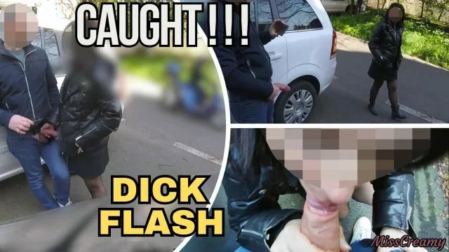 RISK LEVEL 10 Dick Flash on Street Teacher Gives Blowjob and Swallows CAUGHT - MissCreamy