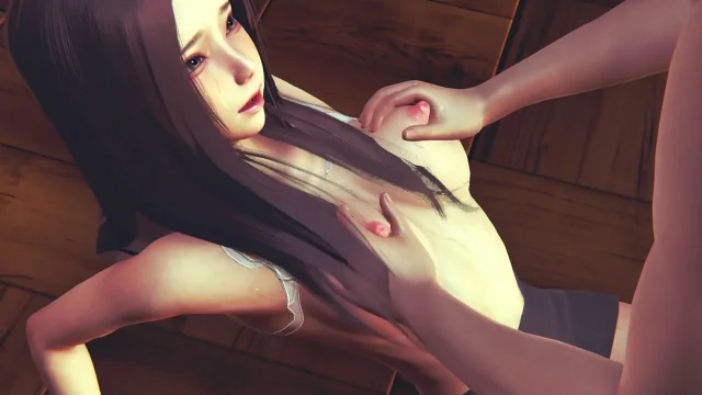 Horny Anime Girl with Big Tits in Stockings – 3D Hentai Animation Featuring