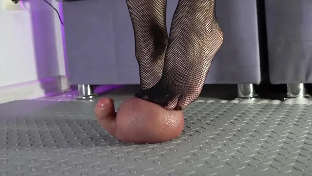 Dildo Big Balls Trampling by Beautiful Feet