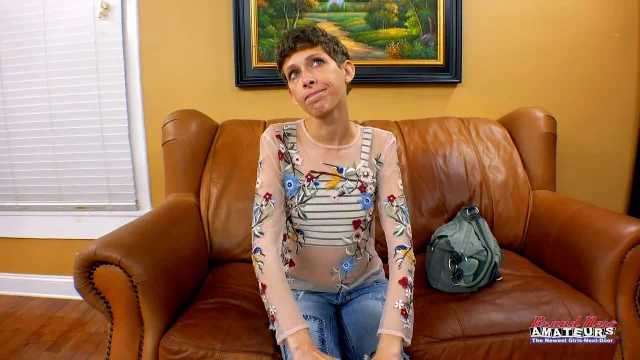 Skinny Brunette Unity Sucks A Cock And Gets Her Pussy Fingered And Fucked