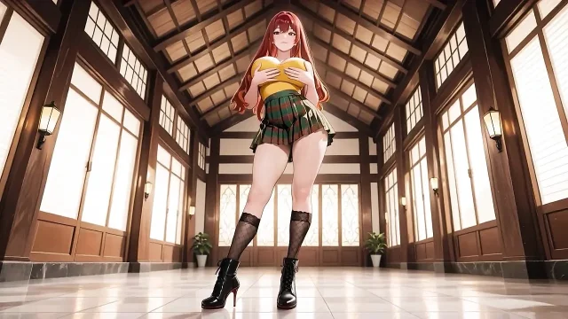 Big-Titted Redhead Licks & Grinds to Explosive Creampie Under Open Sky