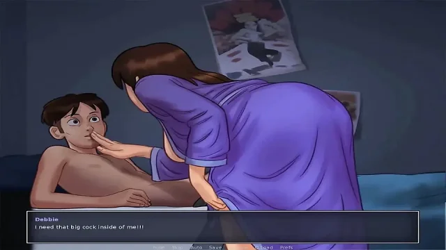 Summertime saga horny stepmom fucks her stepson hard on his bed ep 188