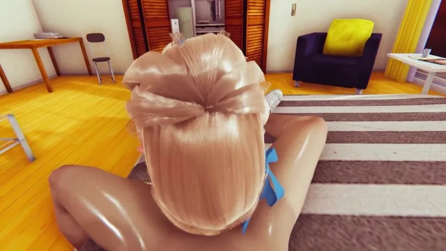 3D Hentai Featuring Blue Eyed Sexy Blonde Elf Exciting Handjob Deepthroat Blowjob and Thrilling Wall Mouth Fuck Cumshot
