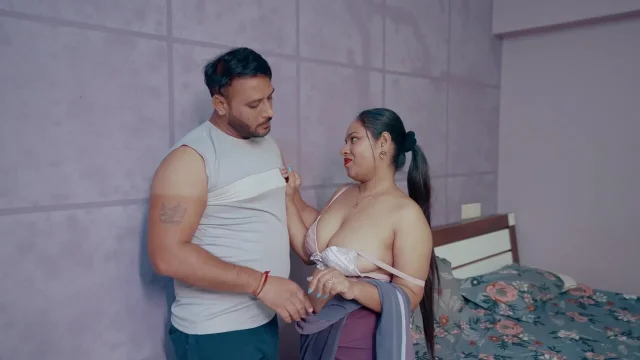 Big boobs desi wife desperate for the sex and seduced by her gym trainer in the home