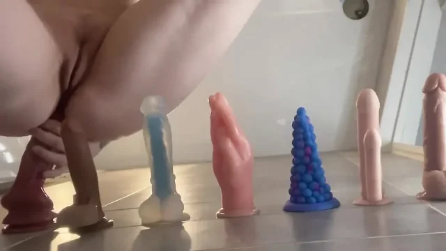 Fucking Ass - Sloppy Blowjob After Fucking Different Dildos in My Ass