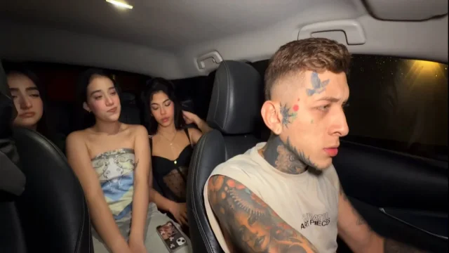 Latina Threesome Fucks Married Taxi Driver After Their Ride