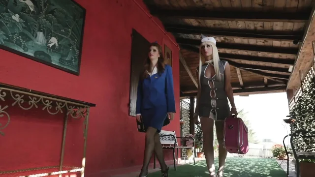 Sex Toys Pussy Licking and Lesbian Orgasm for These Two Hostesses