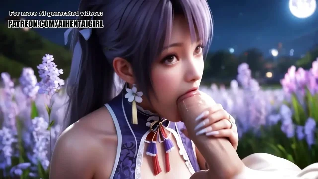 Dead or Alive Ayane cosplay Moonlit Floral Facial POV Oral and Sensual Hand Play