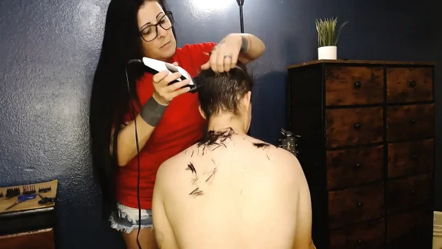 Flirty Hair Cutting Shaving Abbys Head