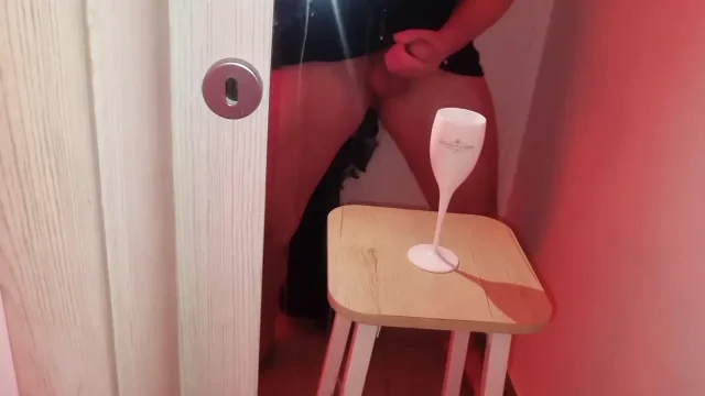 Cum Tasting - Moët & Chandon and a Goblet of Cum Poured by a Nice Big Cock