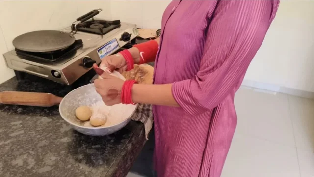 Kitchen Sex Step Mom Is Sitting to Eat Food Till We Leave
