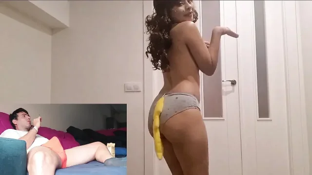 Young Couple Playing on Webcam