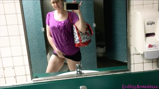 Sexy Goddess Peeing & Showing Off in Public Toilets