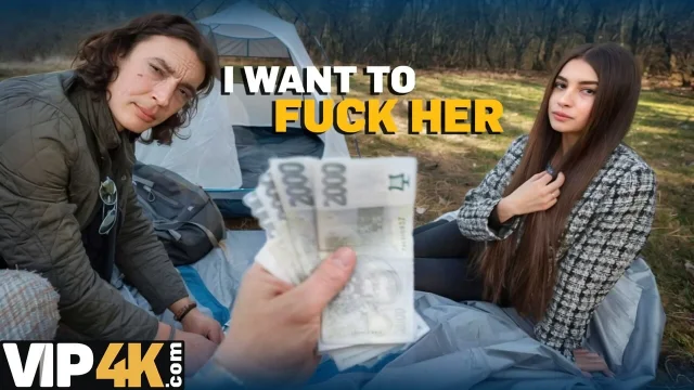 HUNT4K Hot sex on the couch after meeting in the tent