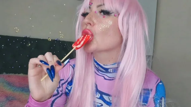 Sexy and erotic lollipop sucking Lip fetish spit fetish sucking fetish mouth fetish