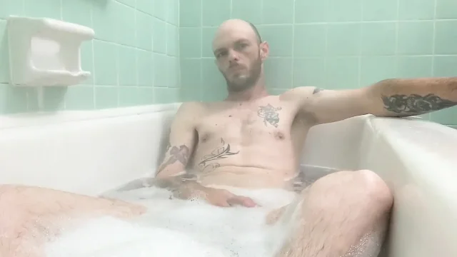 Giving My Big Dick Bubble Bath and Cum