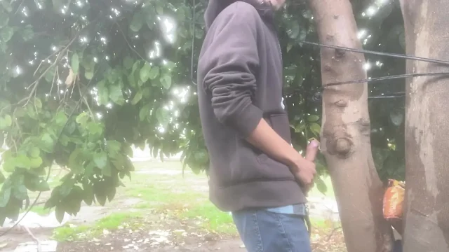 Found dry spot to pleasure myself during the rain