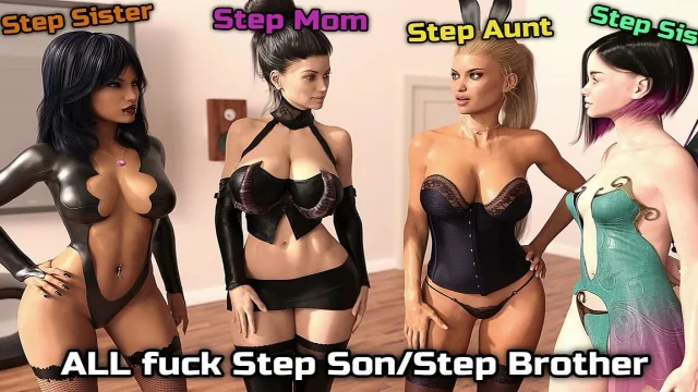 Dreams of Desire Halloween Stepfamily Halloween sex Stepmom stepaunty and two stepsisters fuck stepson stepbrother Part 4