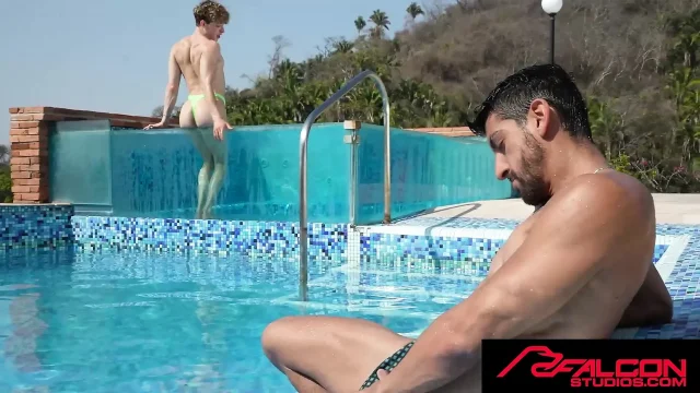 FALCON STUDIOS - Danny Fantasy Barebacked by Hunk Alessandro in Glass Elevator
