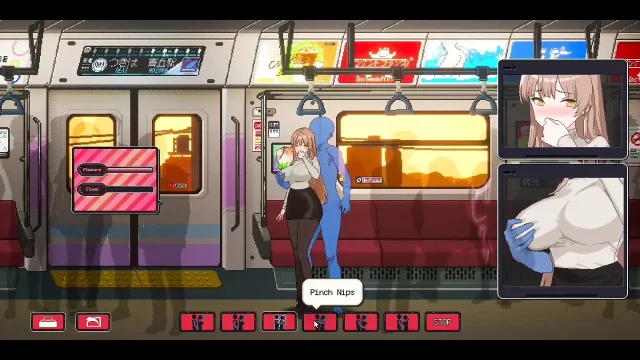 Curvy Adult Store Clerk in Naughty Encounters – Passionate Foreplay Public Train