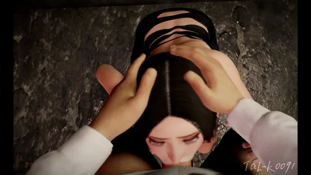 3D slut get rough blowjob