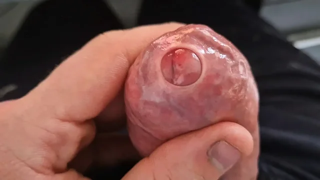 Tight Foreskin Stroking Until Leak Everywhere