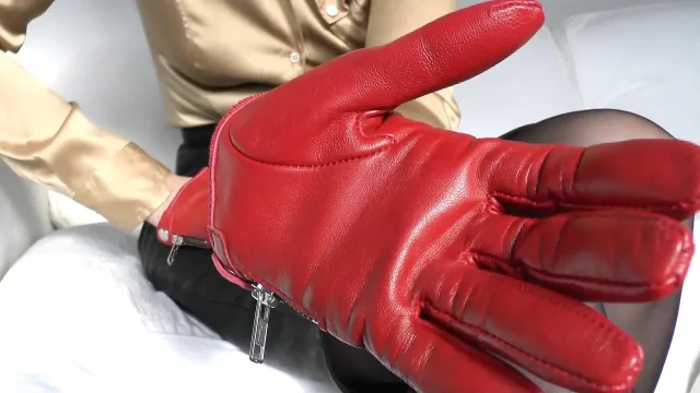 Intense Sniffing of My Red Leather Gloves Lady Victoria Valente