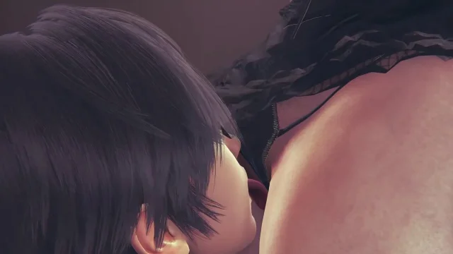 Busty Blonde Anime Girl in 3D Hentai – Standing Pussy Licking Chair Teasing and Squirt