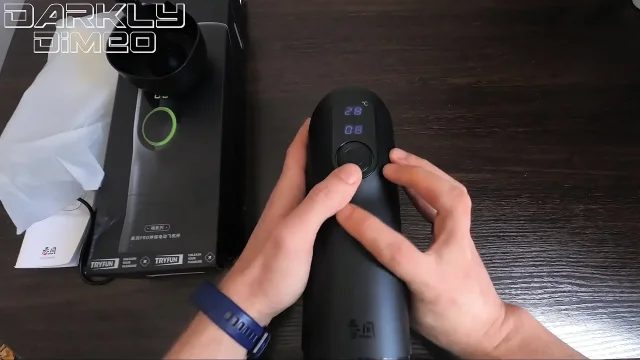 Horny guy uses an automasturbator moaning heavily experiencing the best orgasm