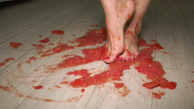 Hot Latina Tramples on Tomatoes and Gets Her Beautiful Feet Dirty