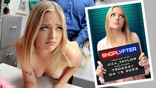 Smoking-hot Blonde Stole a Dress so the Security Guard Ripped It off