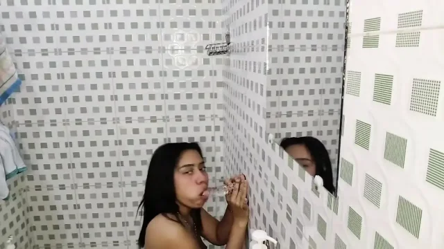 Slut gets fucked in her stepbrother's bathroom secretly