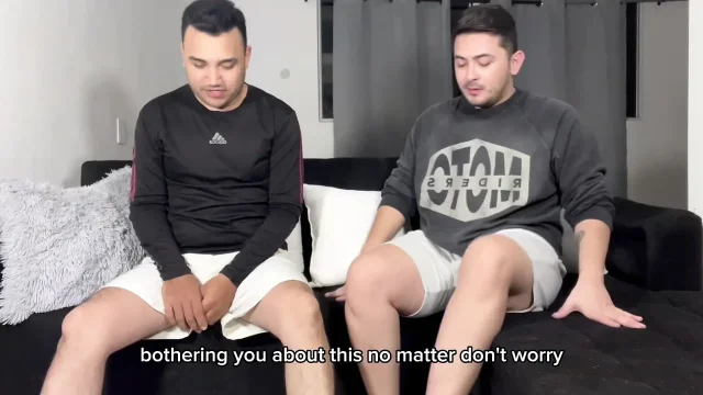 My neighbor with a girlfriend comes to my house and eats my ass for the first time