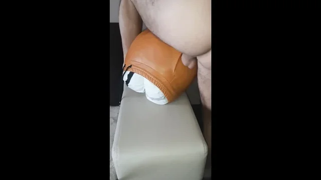 Leather pocket swallowed my cock