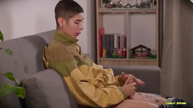 Hot Skinny Twink Jerking His Big Dick Until He Shoots a Big Thick Cum Load