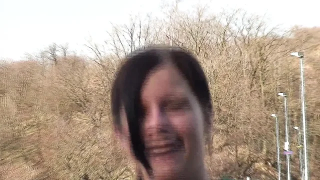 Hot Brunette Gets Eaten Out and Fingered by Older Guy Outdoors