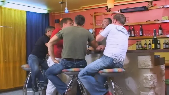 Blonde Gangbang Slut Gets Pounded by Multiple Cocks