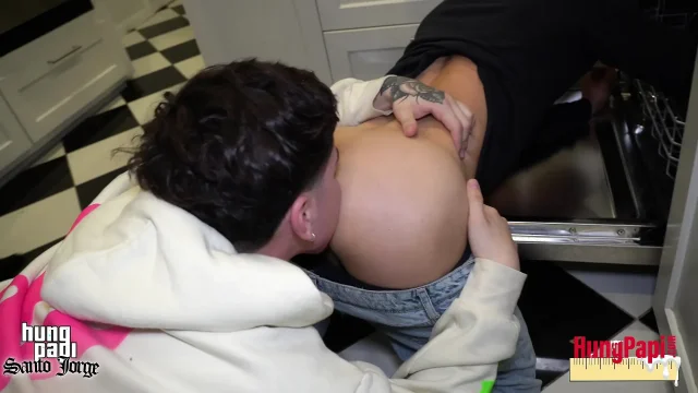 Hung Papi Stuck in Dish Washer Fucked Raw