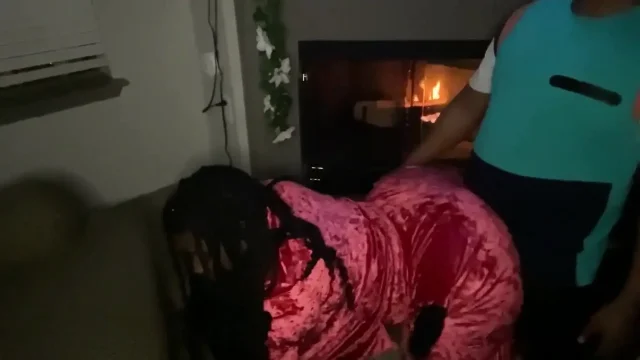 Fire place big booty fuck doggy cumshot sexy