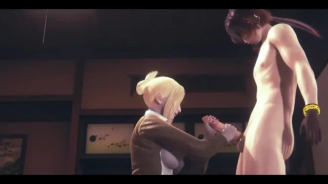 Shingeki No Kyojin Hentai Annie Leonhart Handjob and Blowjob Japanese Asian Manga Anime Game Porn