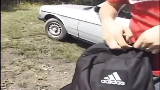 Outside threesome bisexual anal penetrated