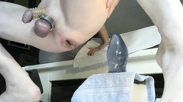 Close up off my hungry cunt fucking the giant plugs