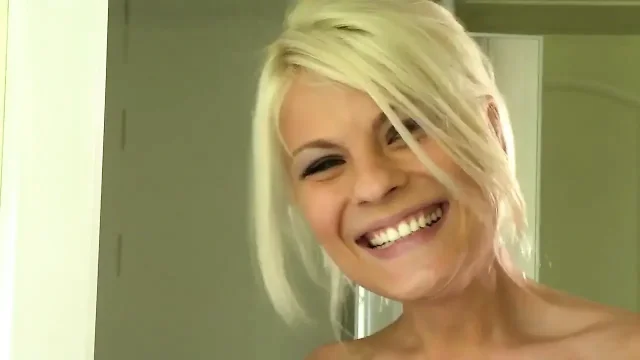 Sexy Blonde Girl with Beautiful Tits Sucks Big Cock and Then Gets Fucked Doggy Hard