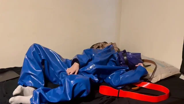 Nov 15 2025 Solo Breathplay Fun with slvrbrboy heavy PVC sewer worker coveralls and my PVC overalls