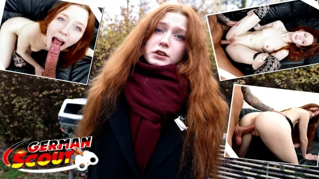 German Scout - Real Redhead Ginger Teen Alice Seduce with Small Tits First Pick