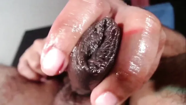 Latino Man Masturbating Lots of Precum Foreskin Uncut