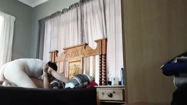 gorgeous brunette rides my big cock