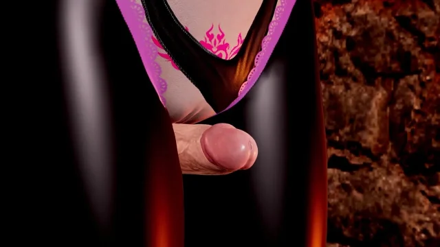 Hot Succubus with Big Tits in Oil - Thighjob Teasing for Big Dick in Leather